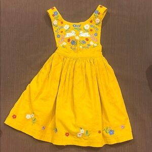 mini boden corduroy Floral Embroidered Kids Dress